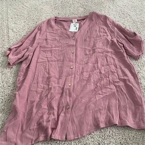 Elegant Mauve Button-Down Shirt